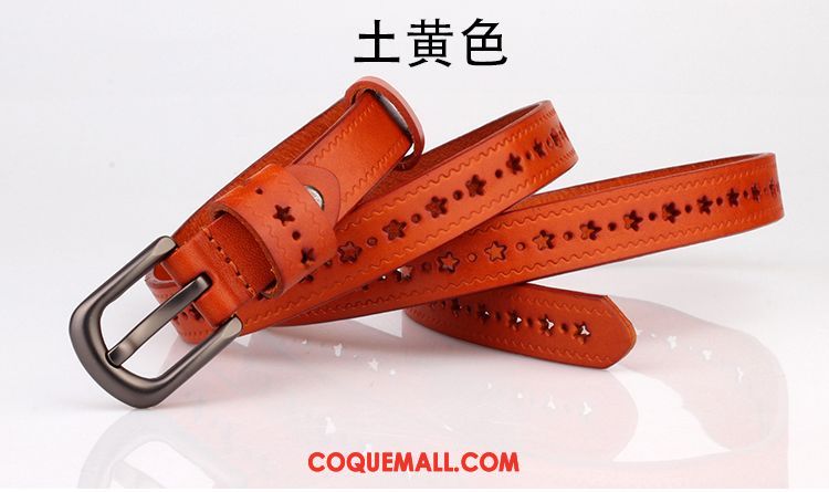 Ceinture Femme Jeans Rouge Simple, Ceinture Étudiant Cuir Véritable