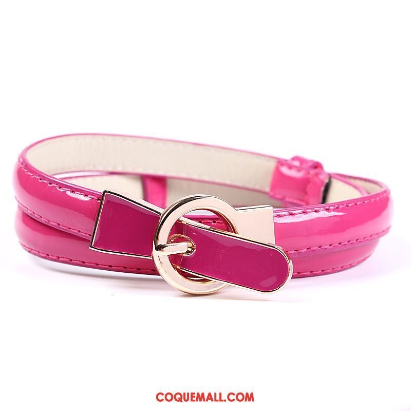 Ceinture Femme Le Nouveau Cuir Verni All-match, Ceinture Vert Rose