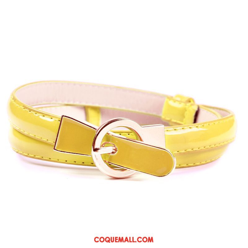 Ceinture Femme Le Nouveau Cuir Verni All-match, Ceinture Vert Rose