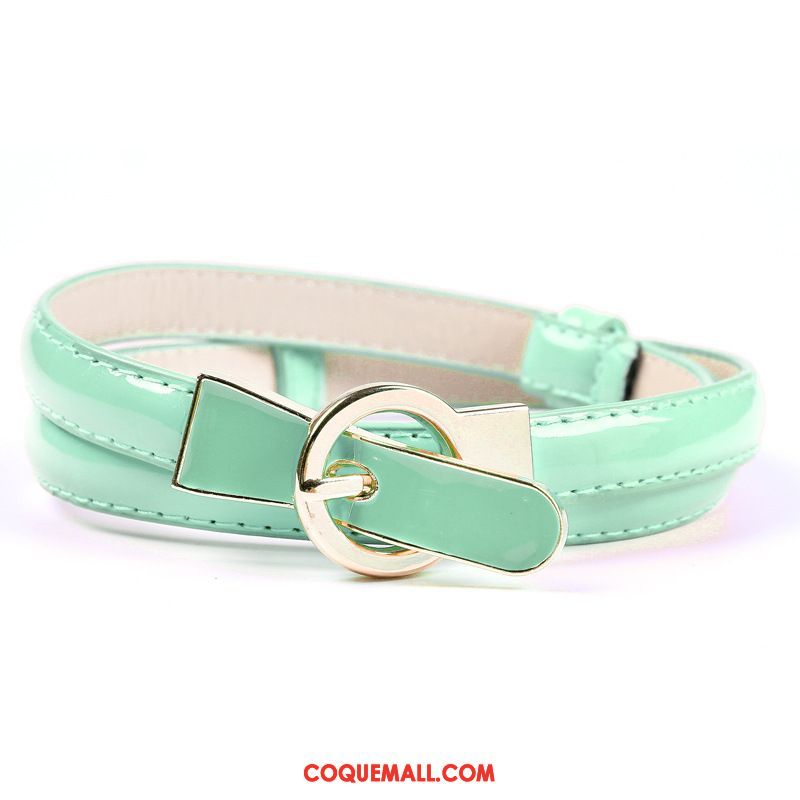 Ceinture Femme Le Nouveau Cuir Verni All-match, Ceinture Vert Rose