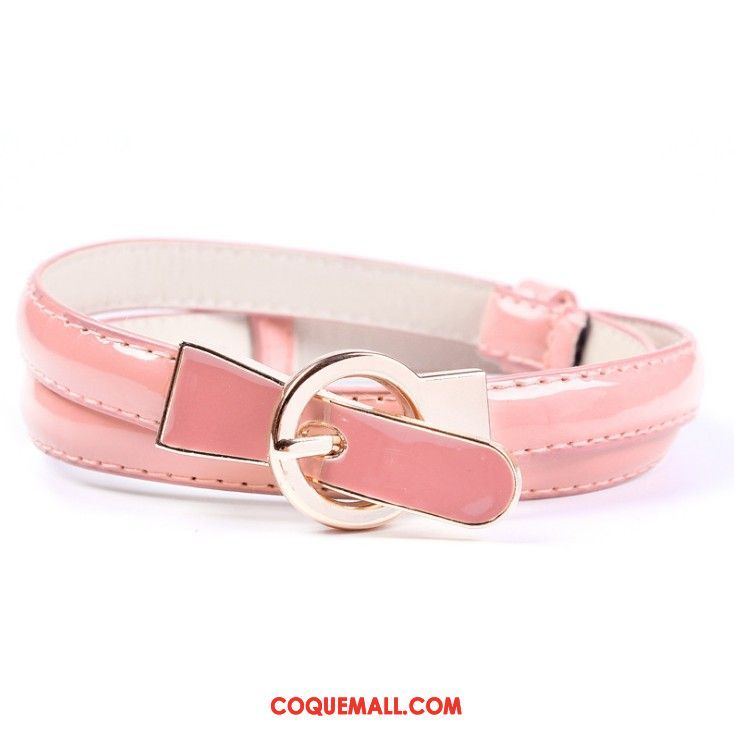 Ceinture Femme Le Nouveau Cuir Verni All-match, Ceinture Vert Rose