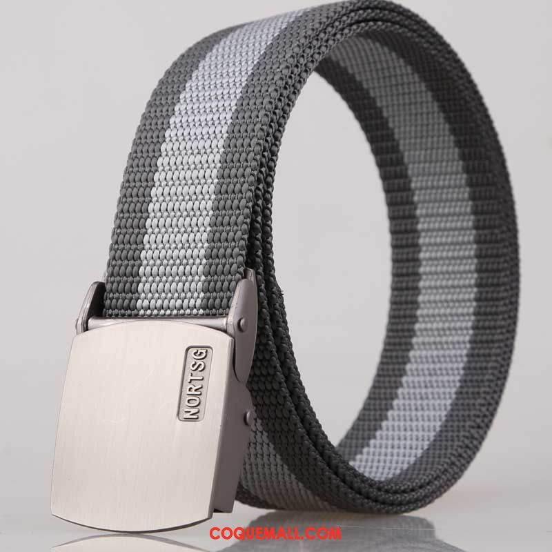 Ceinture Femme Lisse Rouge Toile, Ceinture Automatique Noir Et Blanc