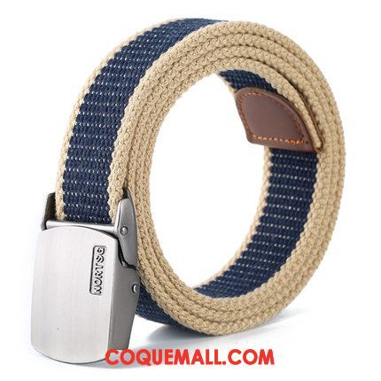 Ceinture Femme Lisse Rouge Toile, Ceinture Automatique Noir Et Blanc