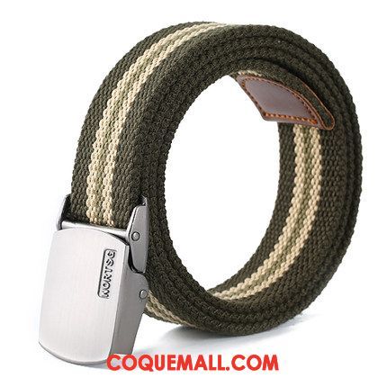 Ceinture Femme Lisse Rouge Toile, Ceinture Automatique Noir Et Blanc