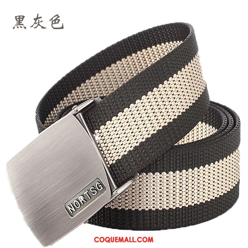 Ceinture Femme Lisse Rouge Toile, Ceinture Automatique Noir Et Blanc