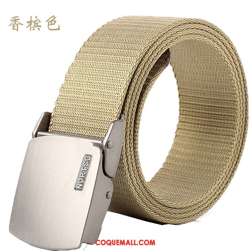 Ceinture Femme Lisse Rouge Toile, Ceinture Automatique Noir Et Blanc