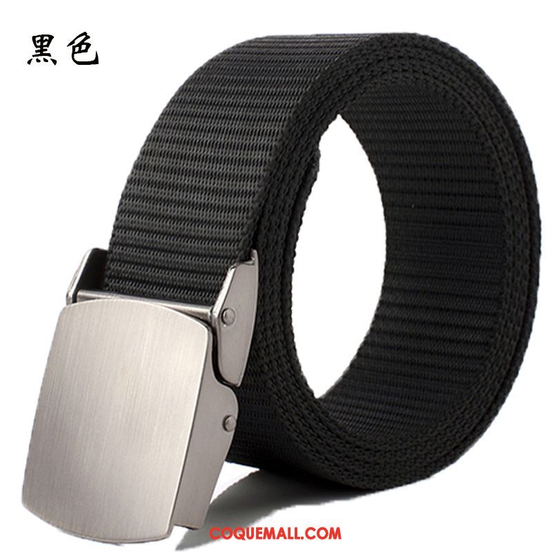 Ceinture Femme Lisse Rouge Toile, Ceinture Automatique Noir Et Blanc