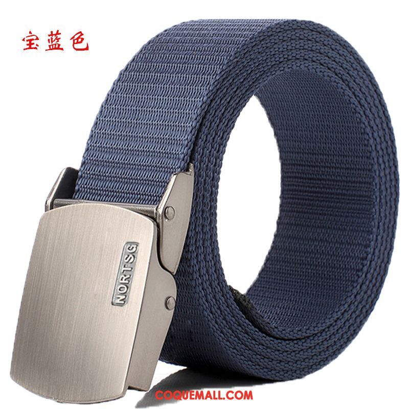 Ceinture Femme Lisse Rouge Toile, Ceinture Automatique Noir Et Blanc