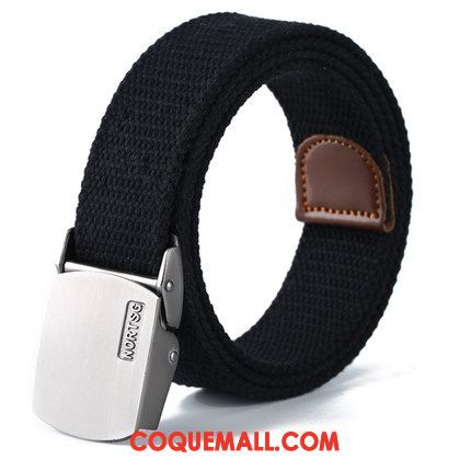 Ceinture Femme Lisse Rouge Toile, Ceinture Automatique Noir Et Blanc