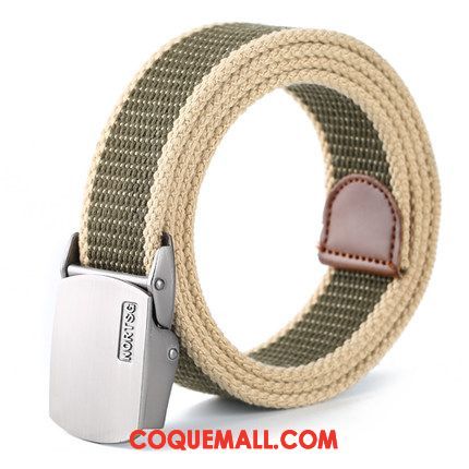 Ceinture Femme Lisse Rouge Toile, Ceinture Automatique Noir Et Blanc