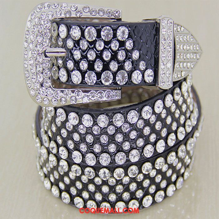 Ceinture Femme Loisir Décoration Boucle, Ceinture Pure Cuir Véritable