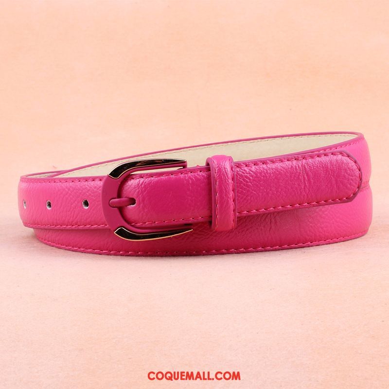 Ceinture Femme Loisir Noir Mode, Ceinture Rouge Poudre