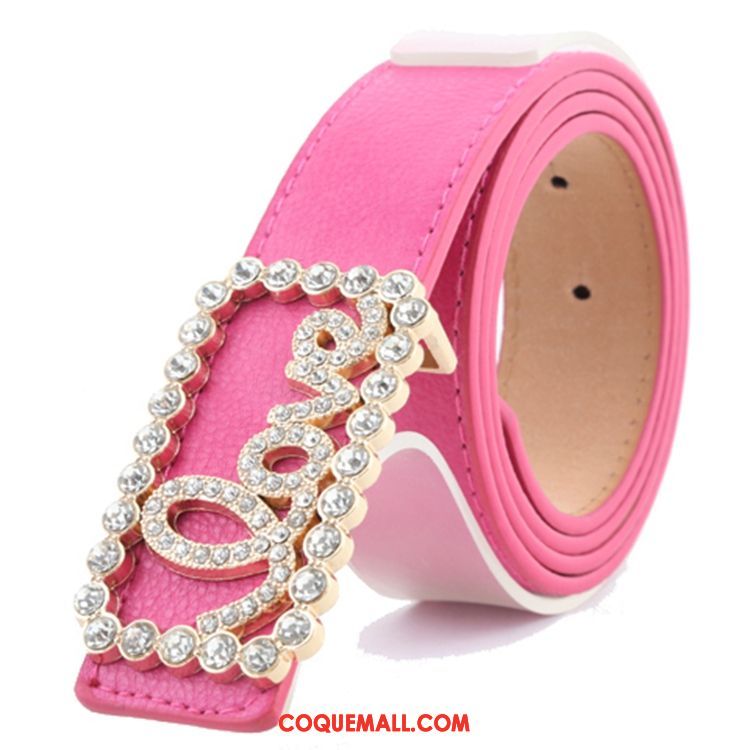 Ceinture Femme Loisir Rouge Diamant, Ceinture Décoration Amour