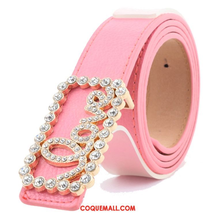 Ceinture Femme Loisir Rouge Diamant, Ceinture Décoration Amour