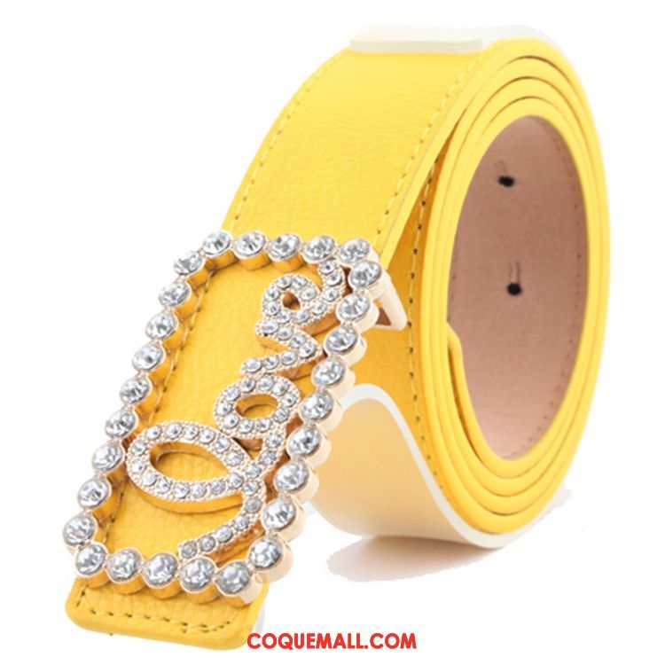 Ceinture Femme Loisir Rouge Diamant, Ceinture Décoration Amour