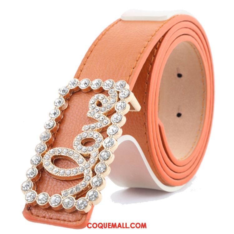 Ceinture Femme Loisir Rouge Diamant, Ceinture Décoration Amour