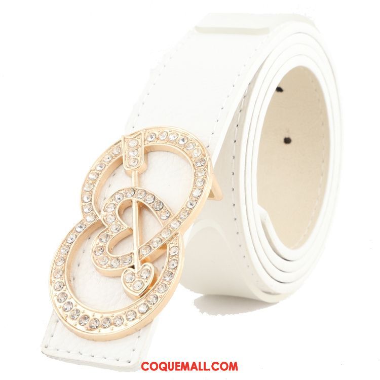 Ceinture Femme Loisir Rouge Diamant, Ceinture Décoration Amour