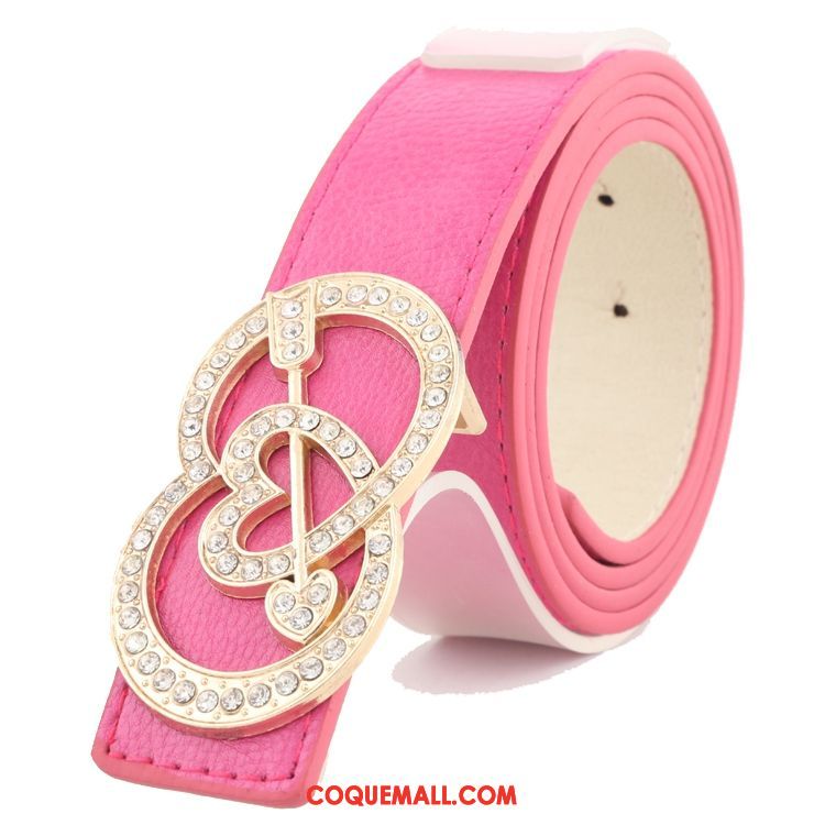 Ceinture Femme Loisir Rouge Diamant, Ceinture Décoration Amour