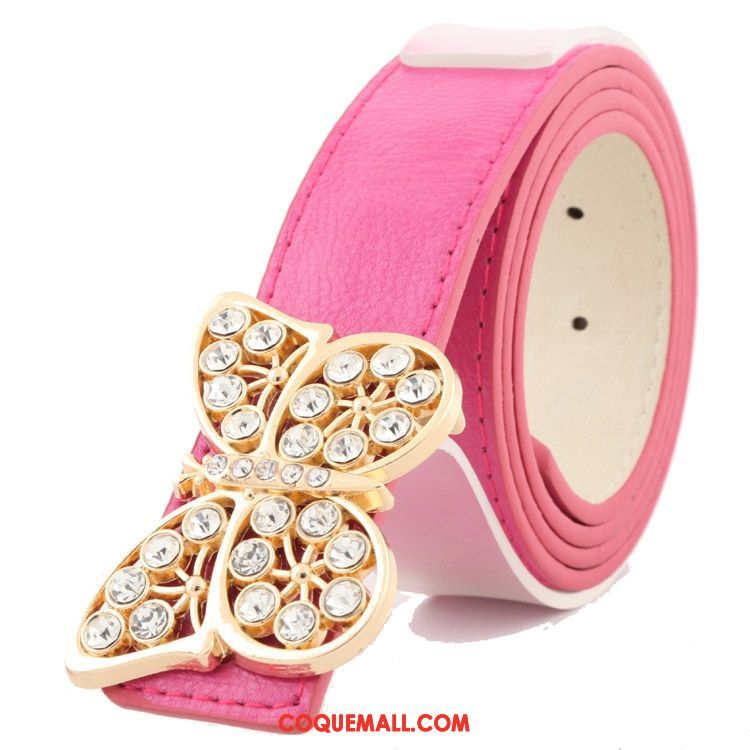 Ceinture Femme Loisir Rouge Diamant, Ceinture Décoration Amour