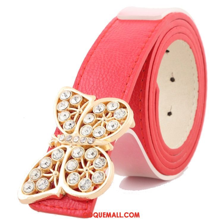 Ceinture Femme Loisir Rouge Diamant, Ceinture Décoration Amour