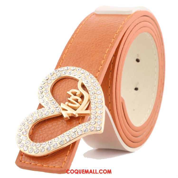 Ceinture Femme Loisir Rouge Diamant, Ceinture Décoration Amour