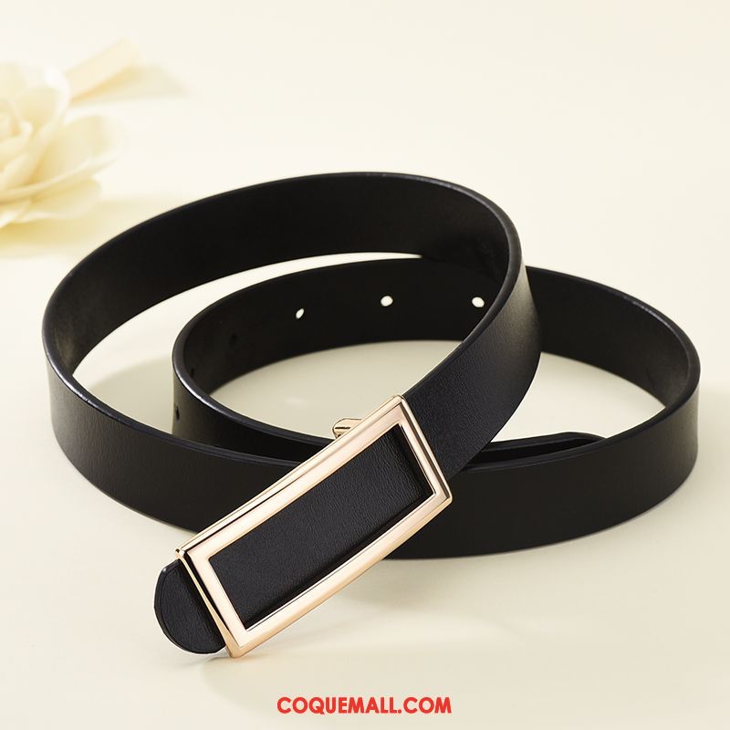 Ceinture Femme Mode Simple Costume, Ceinture Lisse Noir