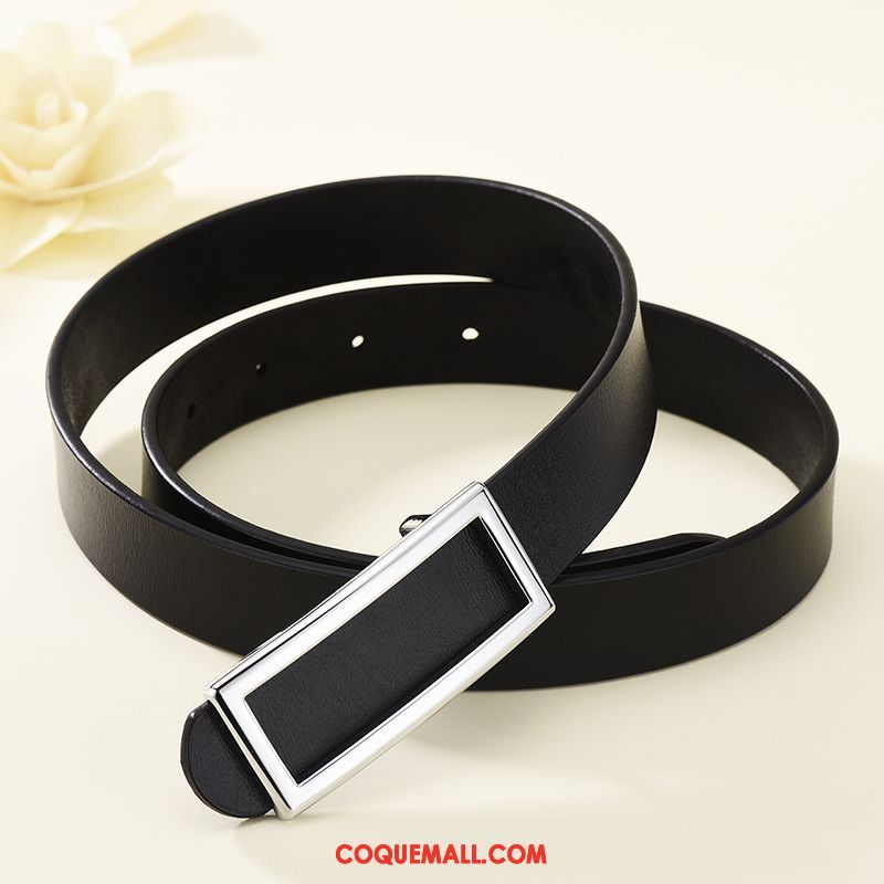 Ceinture Femme Mode Simple Costume, Ceinture Lisse Noir