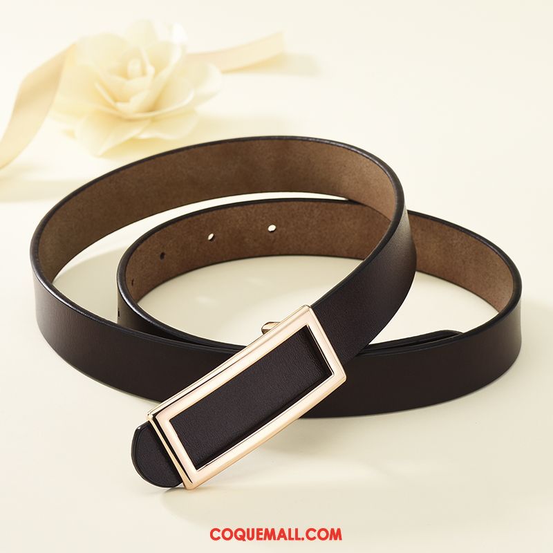 Ceinture Femme Mode Simple Costume, Ceinture Lisse Noir