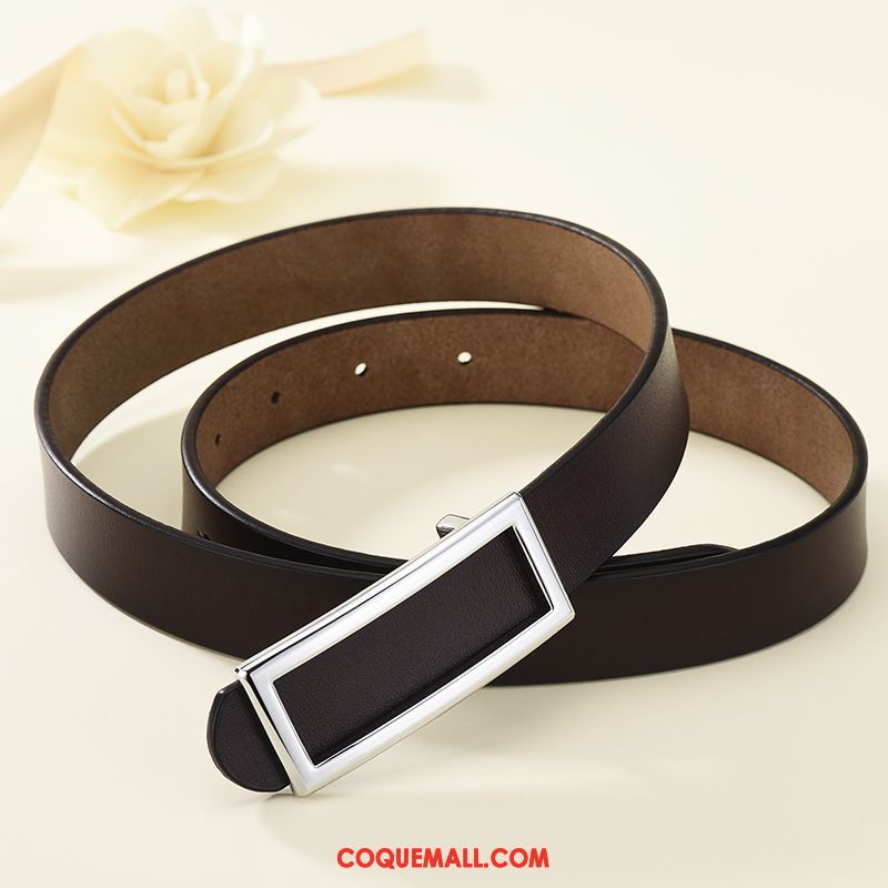 Ceinture Femme Mode Simple Costume, Ceinture Lisse Noir