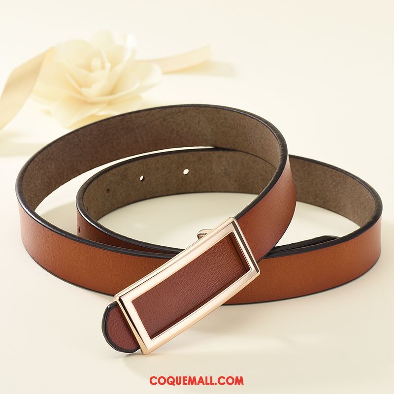 Ceinture Femme Mode Simple Costume, Ceinture Lisse Noir