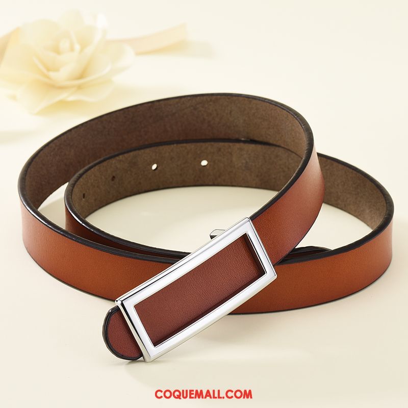 Ceinture Femme Mode Simple Costume, Ceinture Lisse Noir