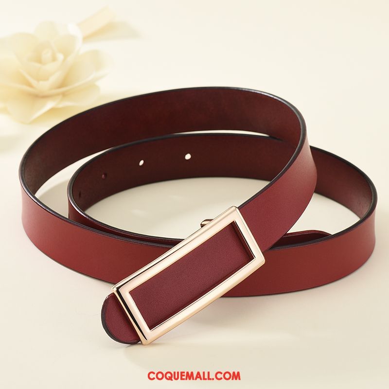 Ceinture Femme Mode Simple Costume, Ceinture Lisse Noir