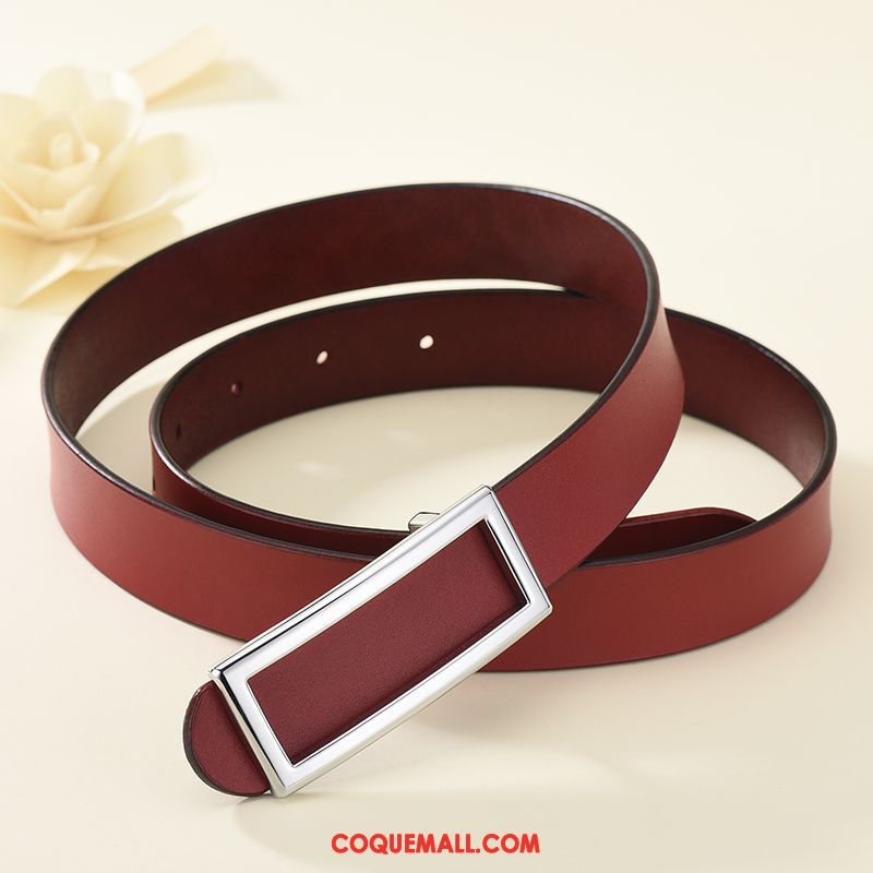 Ceinture Femme Mode Simple Costume, Ceinture Lisse Noir