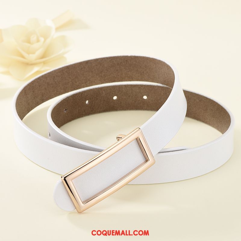 Ceinture Femme Mode Simple Costume, Ceinture Lisse Noir