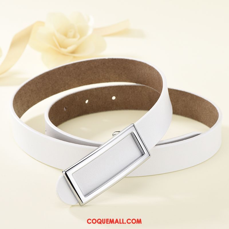 Ceinture Femme Mode Simple Costume, Ceinture Lisse Noir