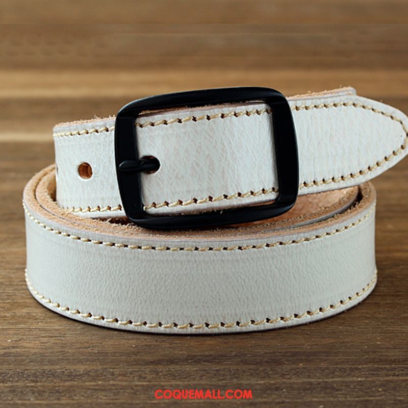 Ceinture Femme Mode Tendance Jeans, Ceinture Pure Blanc