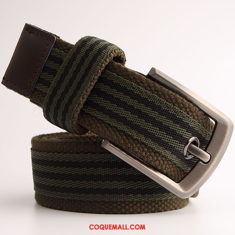 Ceinture Femme Multicolore Plus Épais Boucle, Ceinture Vert Rayé