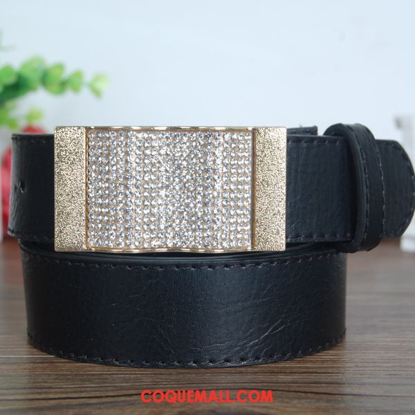 Ceinture Femme Pierres De Strass Modèles Féminins All-match, Ceinture Blanc Tendance