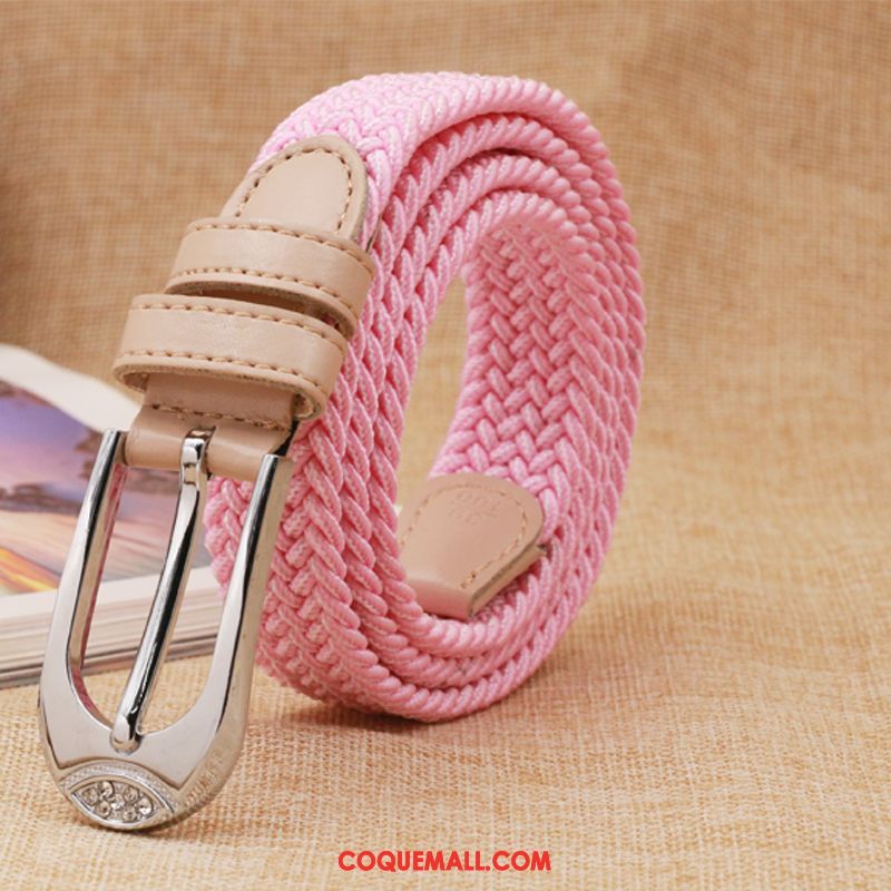 Ceinture Femme Respirant Boucle Tissage, Ceinture Étroit Toile