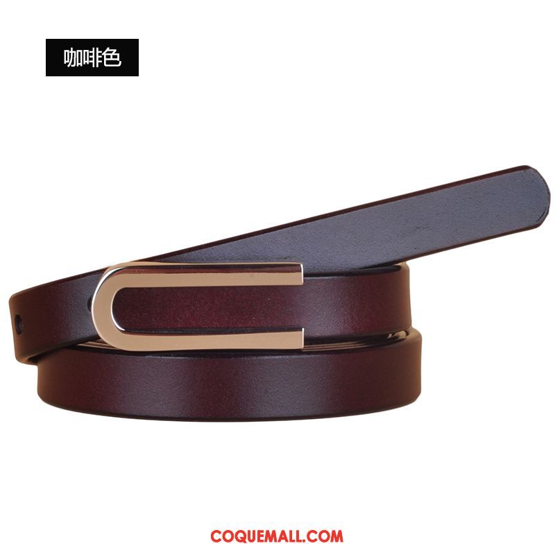 Ceinture Femme Rouge Simple Cuir Véritable, Ceinture Étudiant Petit