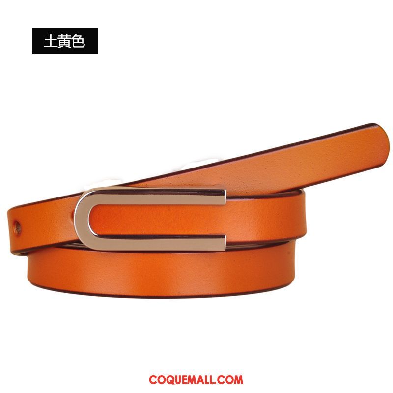 Ceinture Femme Rouge Simple Cuir Véritable, Ceinture Étudiant Petit