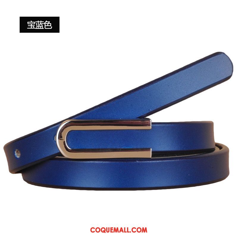 Ceinture Femme Rouge Simple Cuir Véritable, Ceinture Étudiant Petit