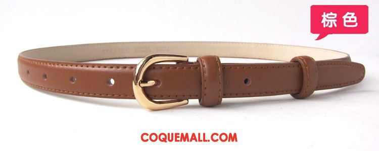 Ceinture Femme Simple All-match Blanc, Ceinture Bien Cuir Véritable Braun Kamelfarbe