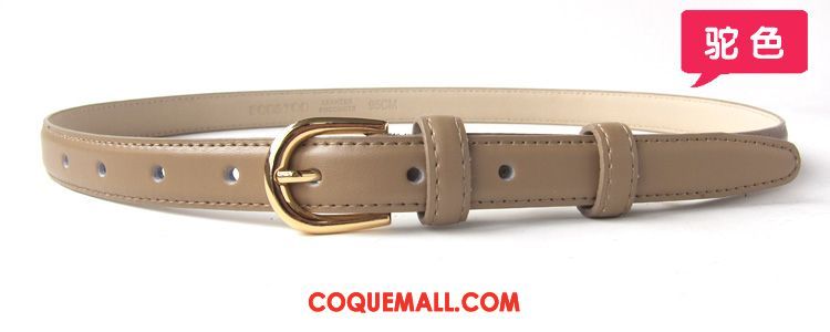 Ceinture Femme Simple All-match Blanc, Ceinture Bien Cuir Véritable Braun Kamelfarbe