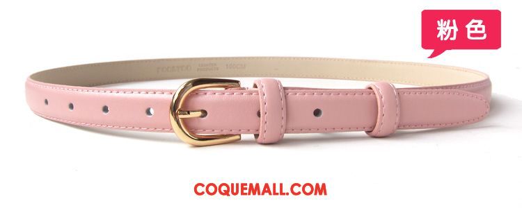 Ceinture Femme Simple All-match Blanc, Ceinture Bien Cuir Véritable Braun Kamelfarbe