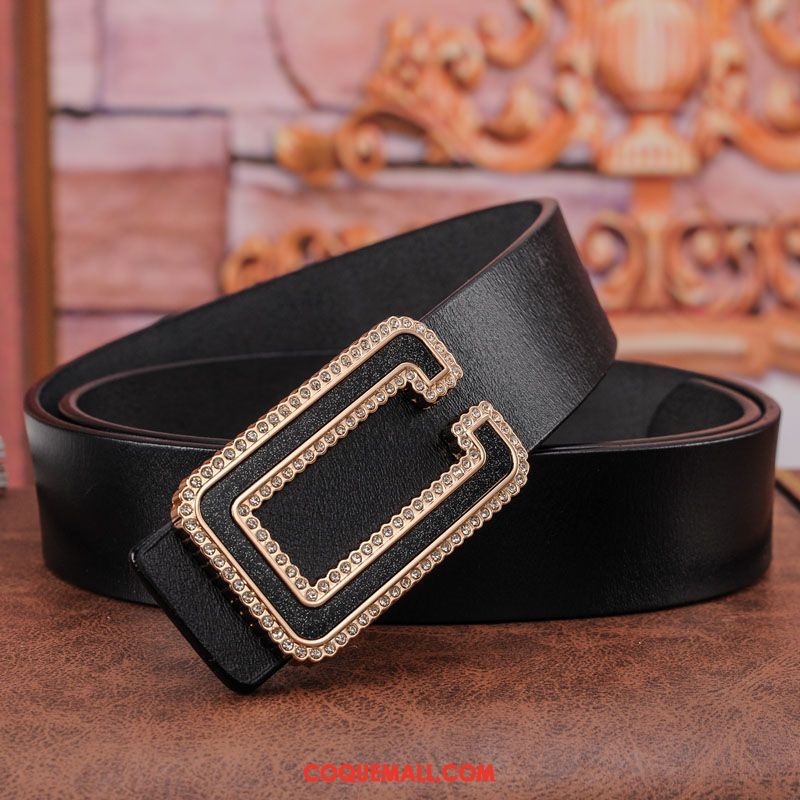 Ceinture Femme Simple Modèles Féminins Noir, Ceinture Mode Cuir De Vache