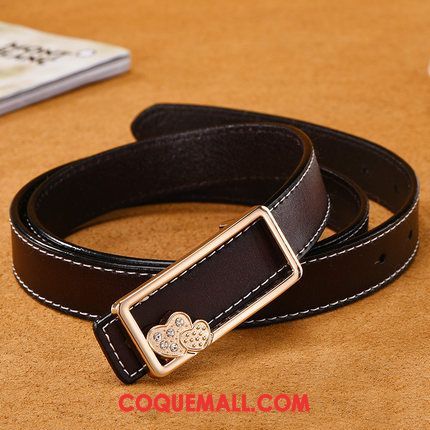 Ceinture Femme Simple Pure Noir, Ceinture Loisir Tempérament