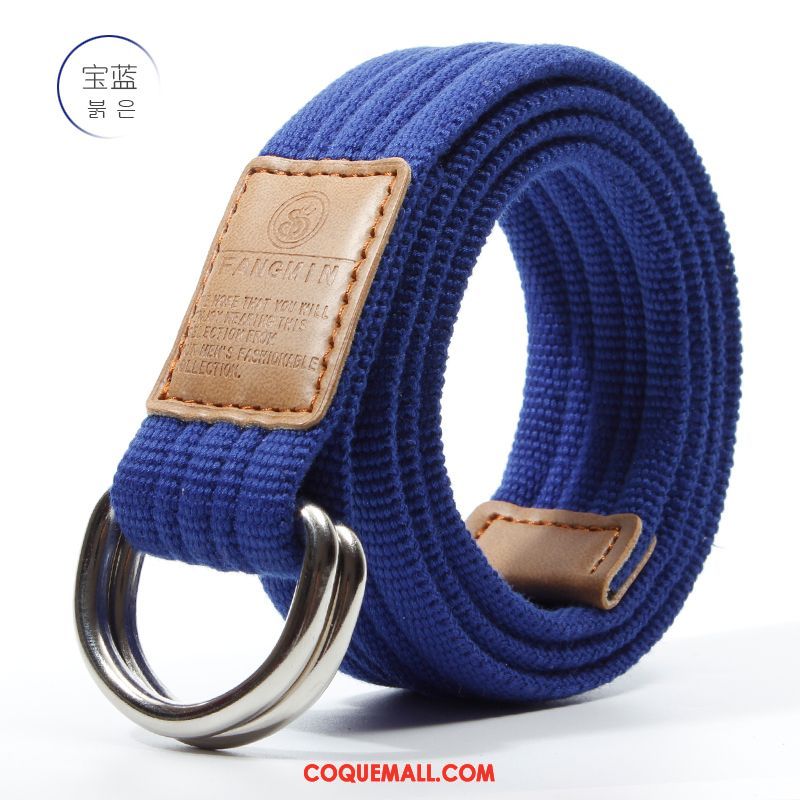 Ceinture Femme Toile Bleu Simple, Ceinture Tendance Bien