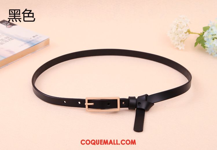 Ceinture Femme Élégant Rouge Décoration, Ceinture All-match Cuir Véritable Braun