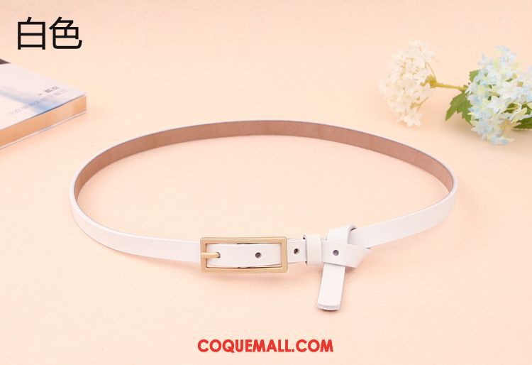 Ceinture Femme Élégant Rouge Décoration, Ceinture All-match Cuir Véritable Braun